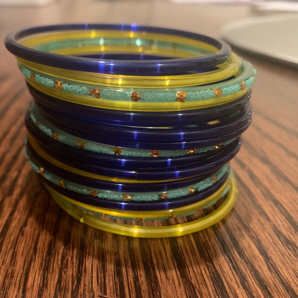 16 hand blown glass bangles